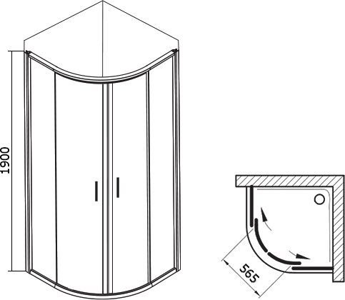 Душевой уголок Ravak BLCP4-90 Transparent, профиль белый 3B270100Z1 - 4