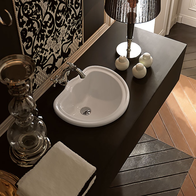 KERASAN Retro Раковина  встраиваемая 50х41см, с переливом, цвет белый 103101bi*0 - 0