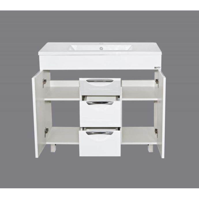 Тумба под раковину Misty Кристи 105 коричневая глянцевая П-Кри01105-141 - 1