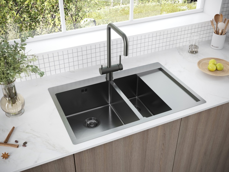 Мойка кухонная Paulmark Liga L 78 темный хром  PM227851-GML - 2