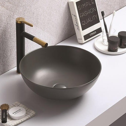 Раковина накладная CeramaLux NC 41.5 см серый матовый  104MDH-2 - 1