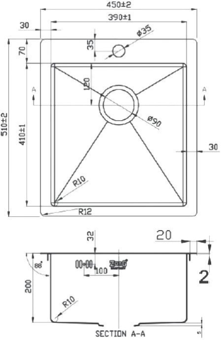 Мойка кухонная Zorg Light ZL R 450510 GRAFIT - 1