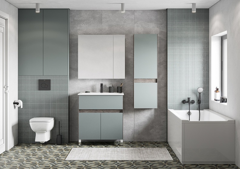 Комплект мебели Aquaton Форест 75 зеленый-темное дерево - 0