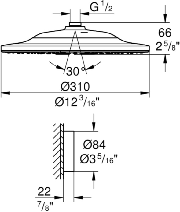 Верхний душ Grohe Rainshower 310 SmartConnect 26641000 с пультом дистанционного управления - 3