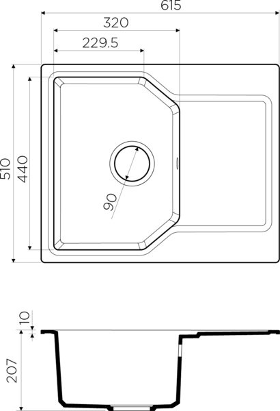 Мойка кухонная Omoikiri Yonaka 61-GR leningrad grey 4993636 - 1