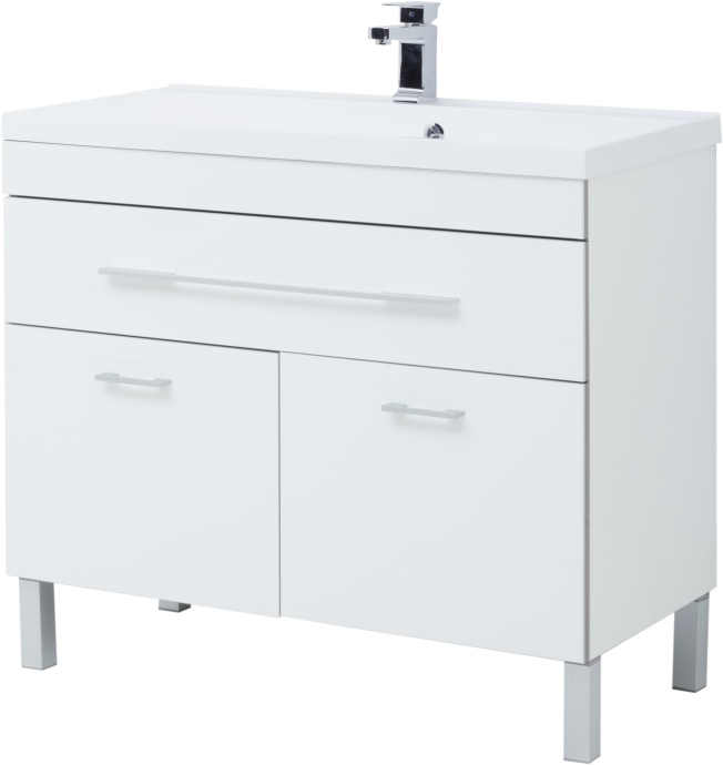 Мебель для ванной Aquanet Верона 100 белая, 1 ящик, 2 двери - 5