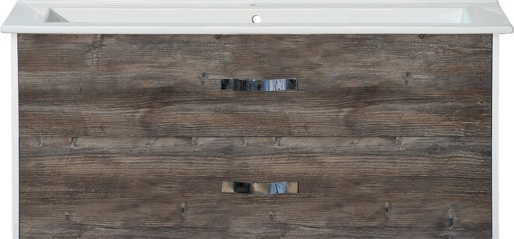 Тумба с раковиной Misty Норд 105 подвесная, белая, сосна пасаден - 0