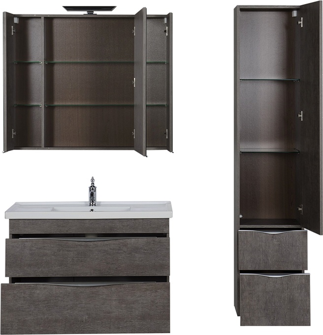 Тумба с раковиной Aquanet Эвора 100 дуб антик 183003 - 6