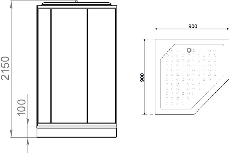 Душевая кабина Parly Penta P91B 90х90 - 6