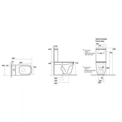 Бачок для напольного унитаза Kerasan Tribeca черный матовый  378131 - 3