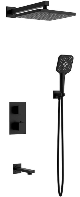 Душевой комплект Vincea Next с термостатом черный матовый VSFW-1N3TMB - 0