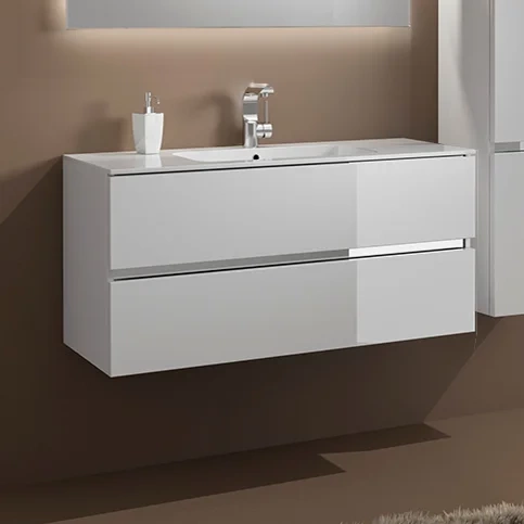 Тумба с раковиной Sanvit Кубэ-2 80 белый глянец - 0