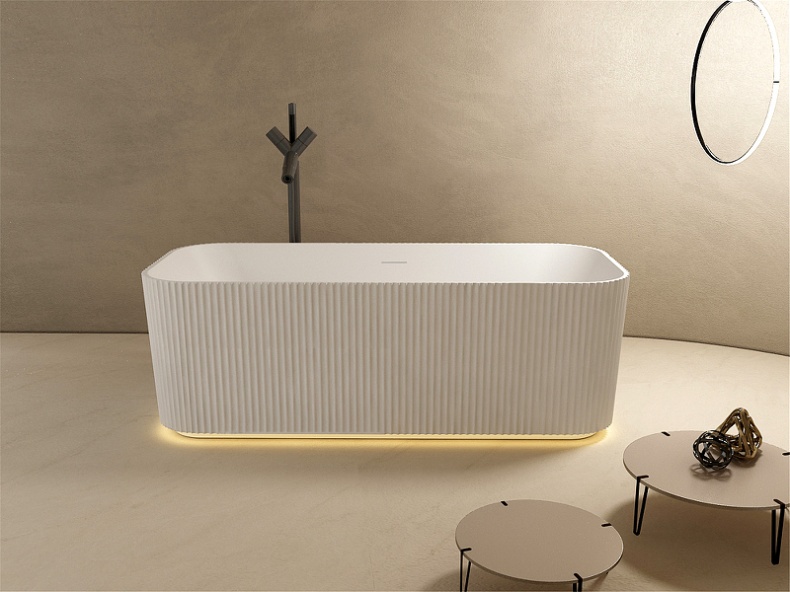 Ванна из искусственного камня Abber Stein 170х75 белый матовый AS9663 - 4