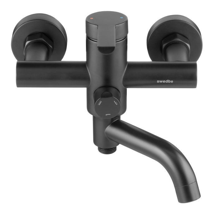 Swedbe Hermes Семейный душ с верх.подкл.и со смесит.с поворот.изливом, цвет: черный 5132B - 3