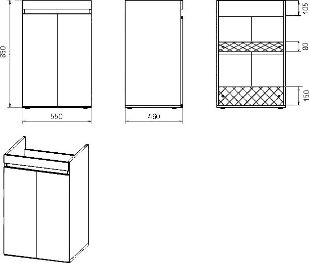 Тумба с раковиной Misty Фостер 55 под стиральную машину белый - 9