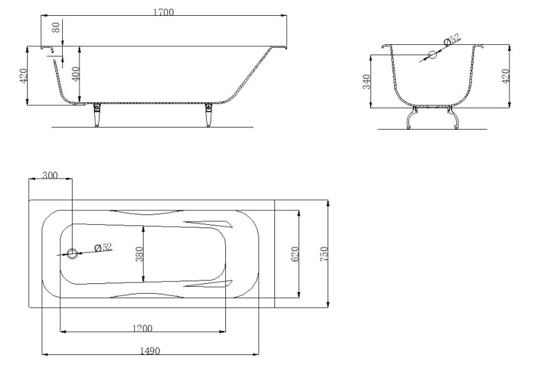 Ванна чугунная OWL Bjorn 170x75 OWLIB191108 - 2