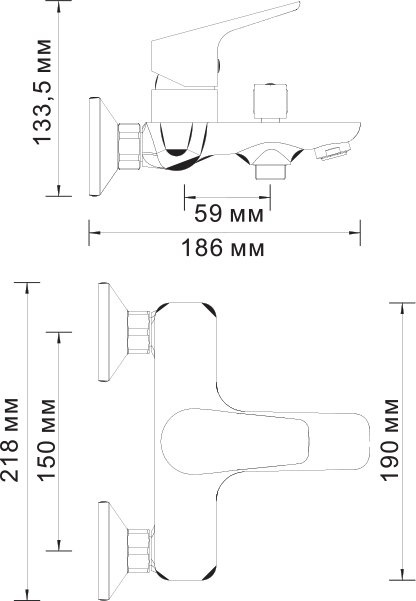 Смеситель Wasserkraft Lippe 4501 для ванны с душем - 9