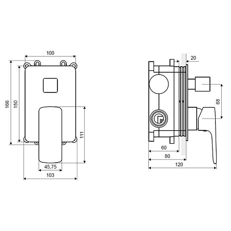 Смеситель для душа встраиваемый Excellent Keria черный матовый AREX.2045BL - 2