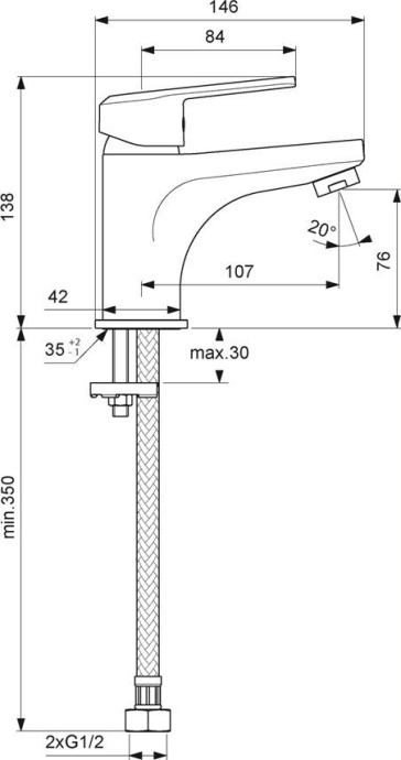 Смеситель для раковины Vidima Balance хром  BA264AA - 1