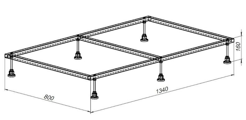 Каркас для поддона Allen Brau 160х80 хром 8.00007 - 2