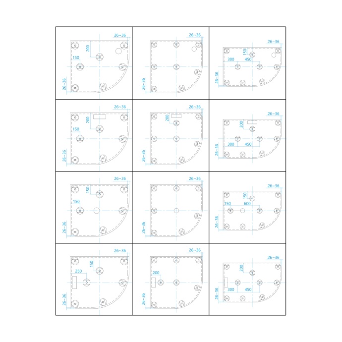 Ножки для поддона RGW N-01 (08)  (универсальные) (к GWS-01-31(BCF08)) 03230108-31 - 8
