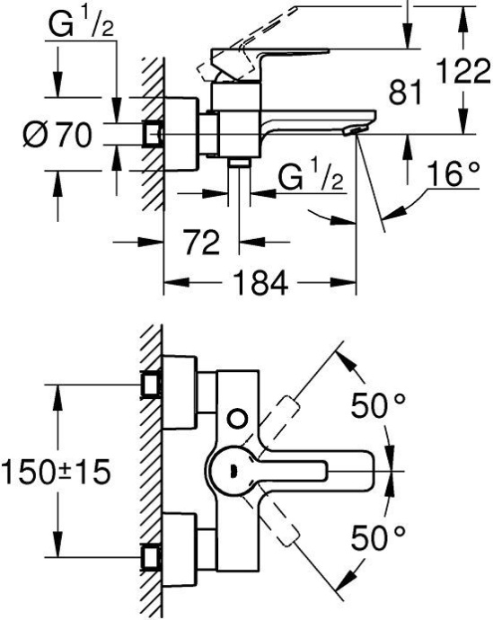Смеситель Grohe Lineare New 33849DC1 для ванны с душем - 1