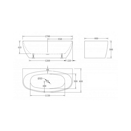 Акриловая ванна Esbano San Marino 170х80 белый  ESVASANM - 1