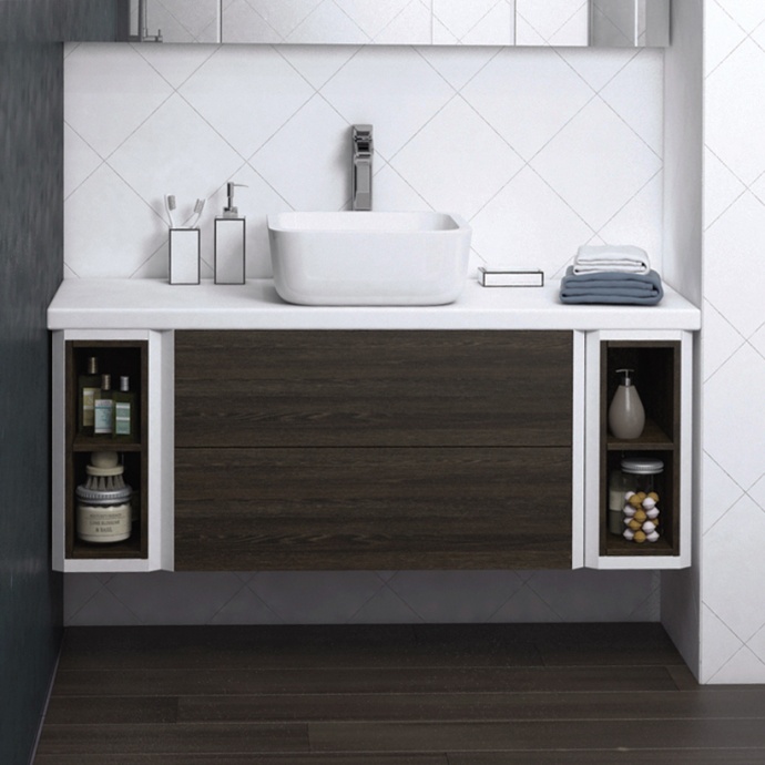 Тумба с раковиной Акватон Брук 120 (20+80+20) дуб феррара - 0