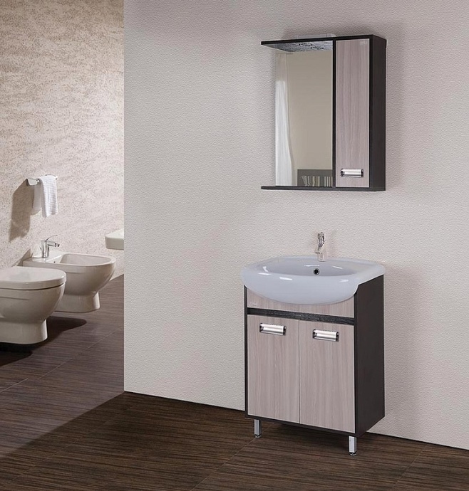 Зеркало-шкаф Onika Гамма 58 R светлое дерево - темное дерево 205828 - 1