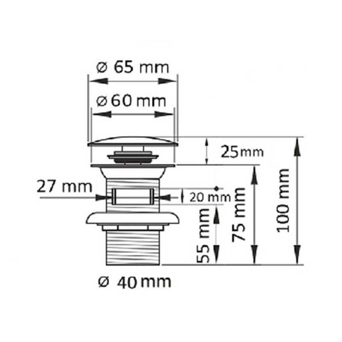 Донный клапан для раковины Ceramalux белый, матовый  RD001MW - 1