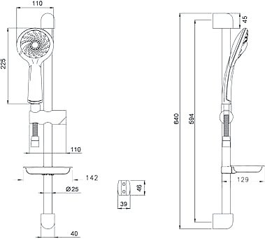 Душевой гарнитур VitrA Samba 3F A45680WSA - 1