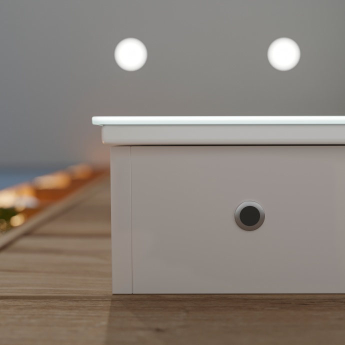 Зеркало-шкаф STWORKI Стокгольм МВК082 80, с подсветкой, прямоугольное, белое, в стиле лофт, навесное - 8