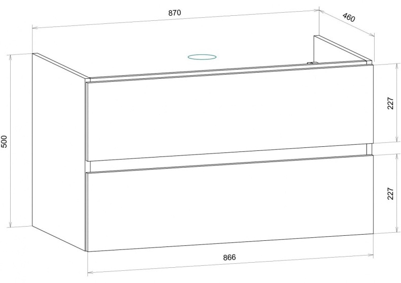 TECHNO База под раковину подвесная с двумя выкатными ящиками, Дуб мадейра янтарь AM-Techno-900-2C-SO-LW674 - 4
