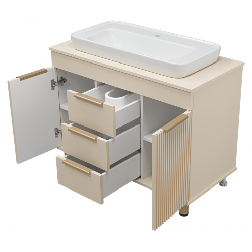 Тумба под раковину Brevita Enfida 100х65 бежевый  ENF-06100-0243Я - 3