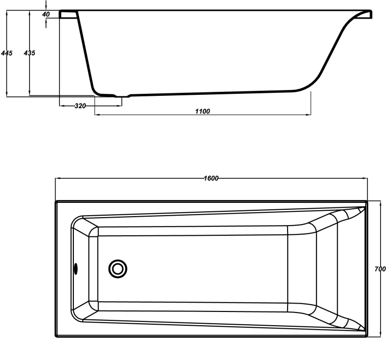 Акриловая ванна Cersanit Lorena 160 ультра белый 63322 - 5