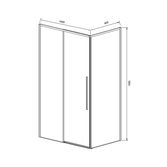 Душевой уголок Vincea Slim-N 140х90 черный стекло прозрачное VSR-4SN9014CLB - 1