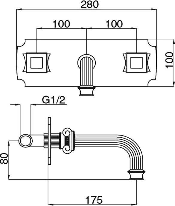 Смеситель Cezares Olimp BLS2 02 Sw с внутренней частью, для раковины OLIMP-BLS2-02-Sw - 2