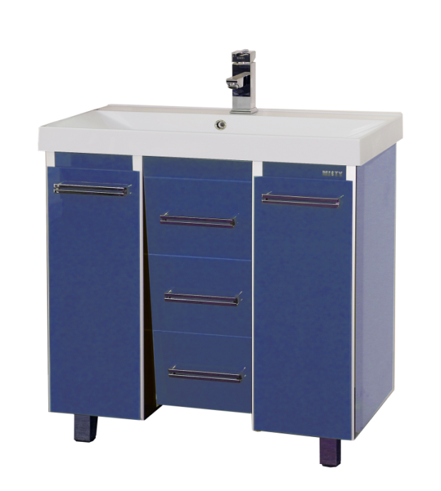 Джулия QVATRO -105 Тумба с 3 ящ. конус    синяя Л-Джк01105-1110Ко3 - 0