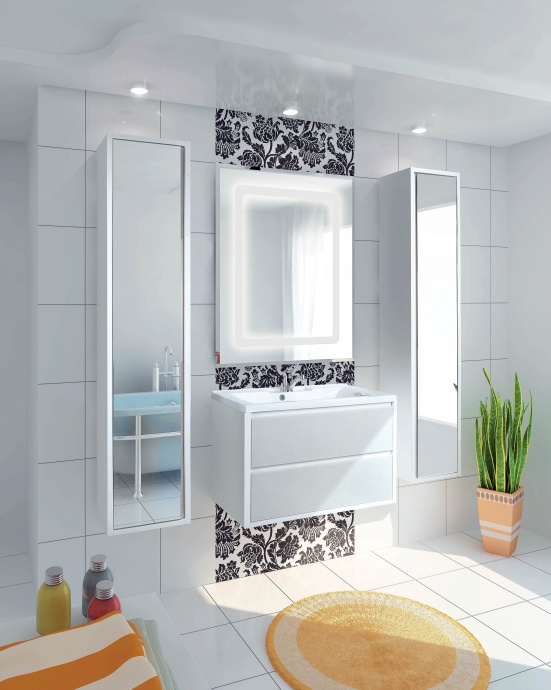 Шкаф-пенал Aquaton Римини 30 белый глянец 1A232703RN010 - 3