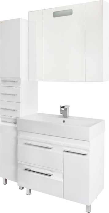 Шкаф-пенал Vod-Ok Мальта 30 L с бельевой корзиной, белый 3837 - 1