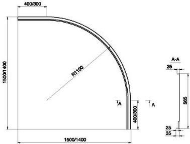 Экран Ravak New Day / Gentiana 150 см CZG1000AN0 - 1