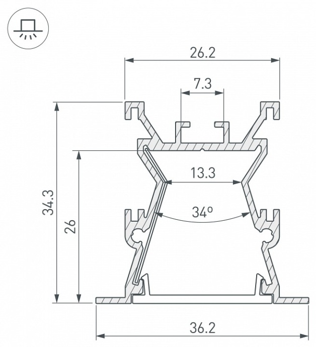 Профиль с рассеивателем Arlight ALU-WIDE-FL-H35-2000 ANOD+FROST 027887 - 2