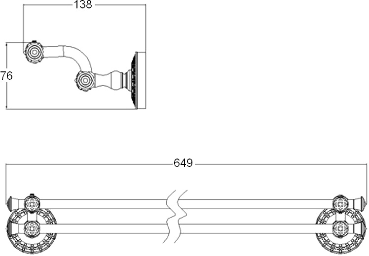 Полотенцедержатель Zorg Antic AZR 13 BR двойной - 1