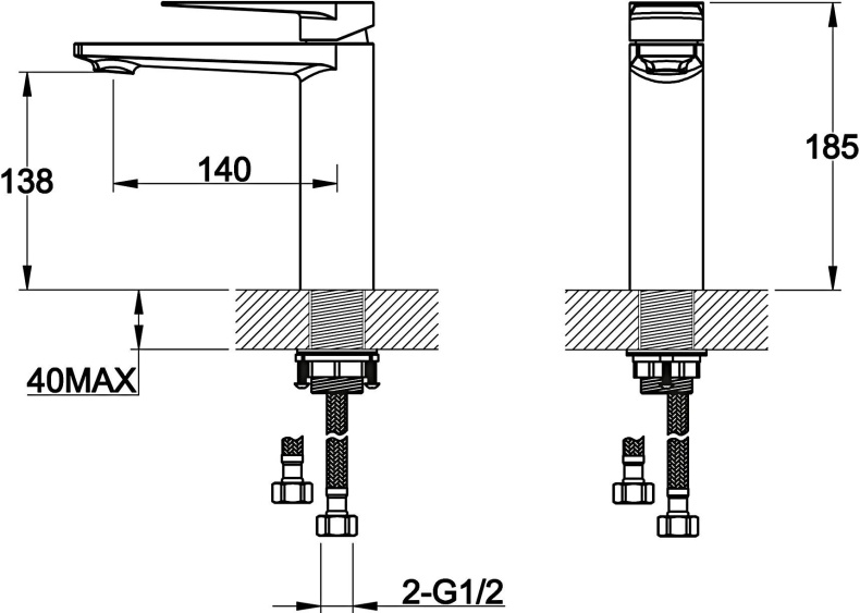Смеситель BelBagno Carin CAR LVMA CRM для раковины CAR-LVMA-CRM - 1