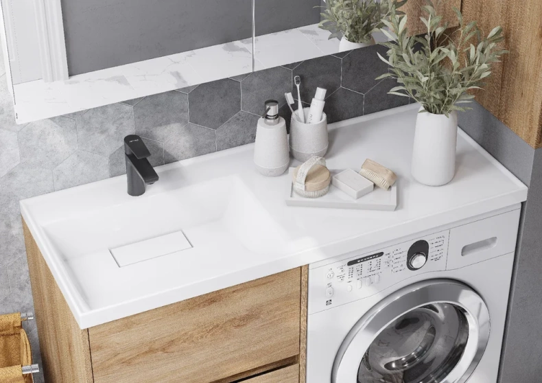 Тумба с раковиной Aquaton Лондри 60 светлое дерево 1A2669K1LH0C0 - 5
