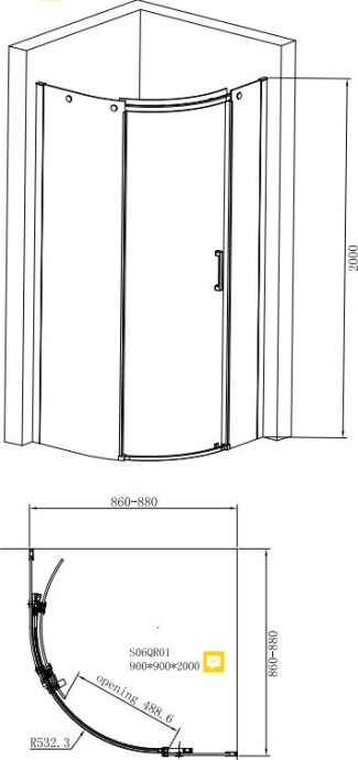 Душевой уголок Jacob Delafon Contra E22R90R-GA - 1