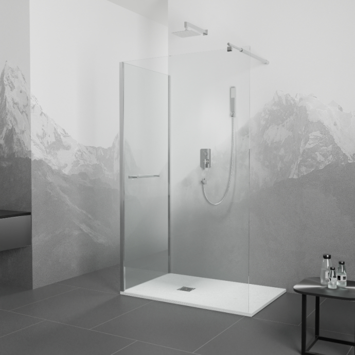 Душевой уголок Rgw Walk in 80х80 хром стекло прозрачное 351005188-11 - 0