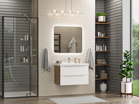 Тумба под раковину Misty Карат 90 светлое дерево матовая П-Кар09080-01/19-2Я - 2