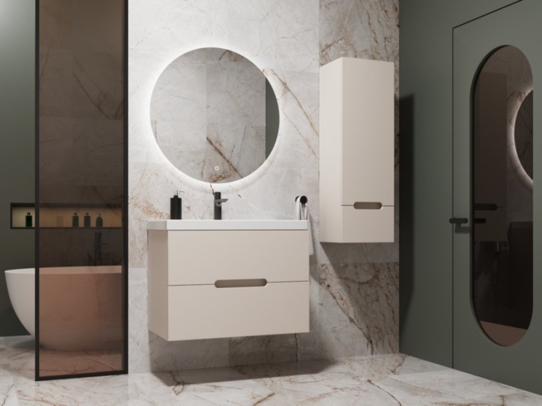 Тумба под раковину Style Line Матис 70 подвесная бежевый ЛС-00002309 - 5