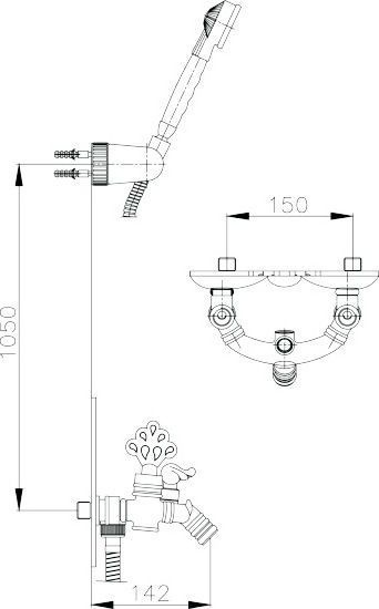 Смеситель E.C.A. Imperiya 102202001EX для ванны с душем - 3